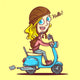 Scooter Girl Wall Decal