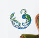 Peacock.Vector bird Wall Decal