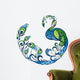 Peacock.Vector bird Wall Decal