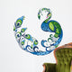 Peacock.Vector bird Wall Decal