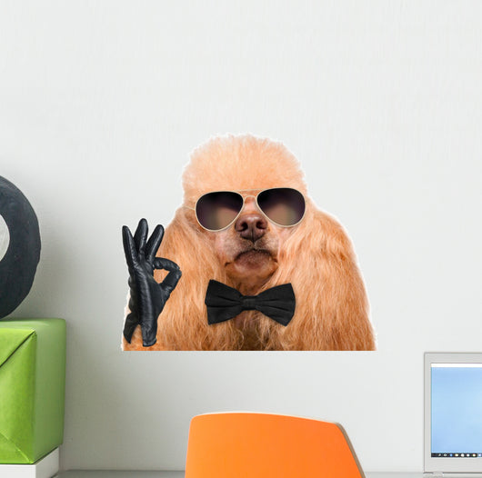 Dog Isolated on White Wall Decal