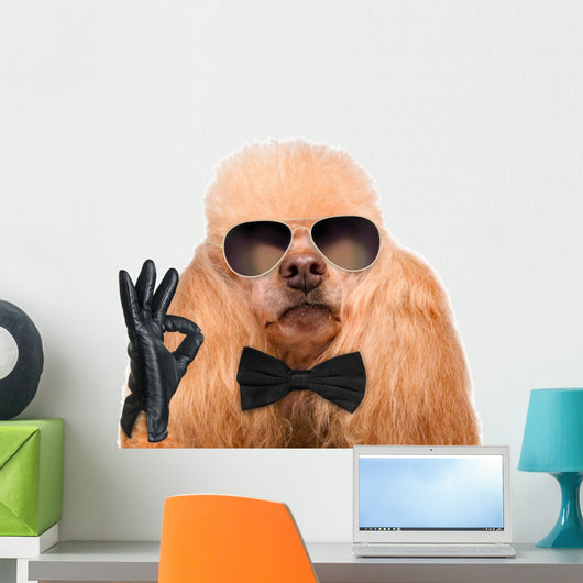 Dog Isolated on White Wall Decal