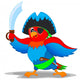 Pirate Parrot Wall Decal