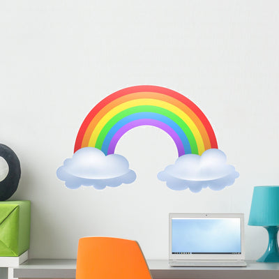 Rainbow Wall Decal shown on a wall
