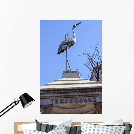 Temperance Stork Bronze Memorial Wall Decal