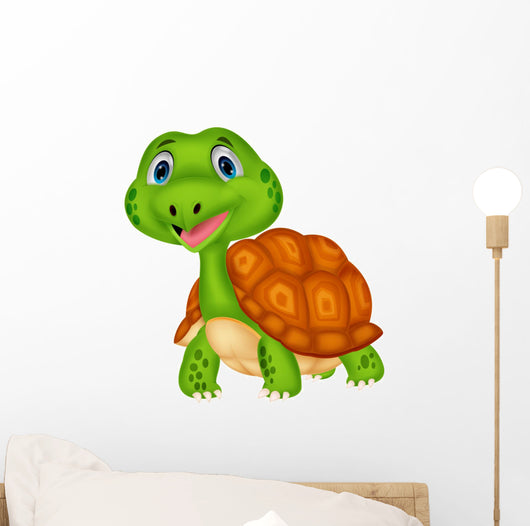 Cute turtle cartoon Wall Decal