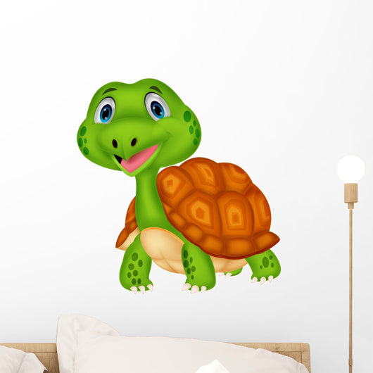 Cute turtle cartoon Wall Decal