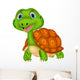 Cute turtle cartoon Wall Decal