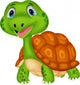 Cute turtle cartoon Wall Decal