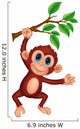 Cute Monkey Cartoon Hanging 