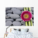 Gerbera and Thin Bamboo Grove on Zen Pebbles 