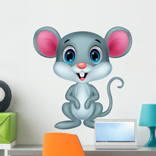 Cute mouse cartoon Wall Decal