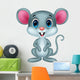 Cute mouse cartoon Wall Decal