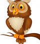 Cute owl cartoon Wall Decal