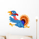 Cartoon Turkey Running Wall Decal