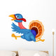 Cartoon Turkey Running Wall Decal