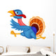 Cartoon Turkey Running Wall Decal
