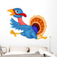 Cartoon Turkey Running Wall Decal