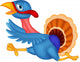 Cartoon Turkey Running Wall Decal