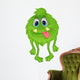 Cute hairy green monster Wall Decal