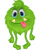 Cute hairy green monster Wall Decal