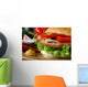 Closeup picture of a hamburger Wall Mural