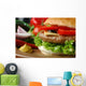 Closeup picture of a hamburger Wall Mural