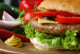 Closeup picture of a hamburger Wall Mural