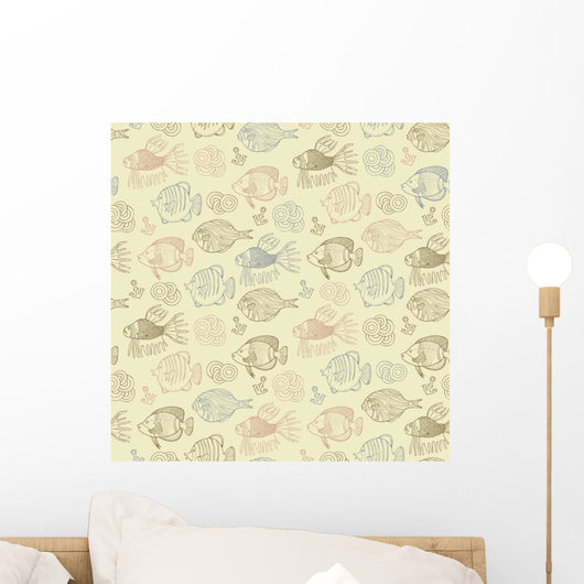 Retro Fish Seamless Wall Decal