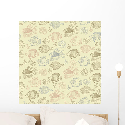 Retro Fish Seamless Wall Decal