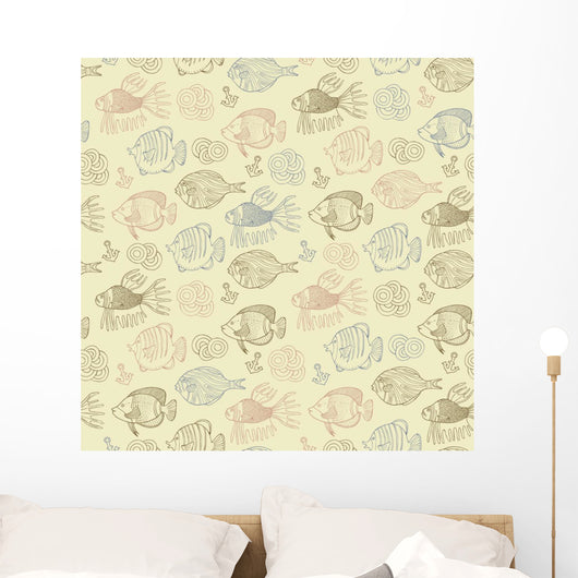 Retro Fish Seamless Wall Decal