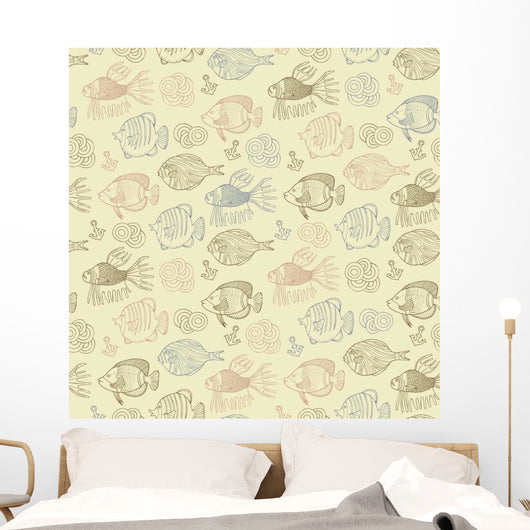 Retro Fish Seamless Wall Decal