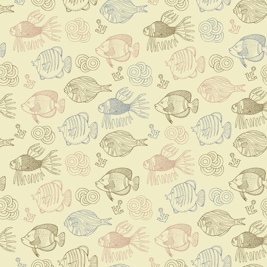 Retro Fish Seamless Wall Decal