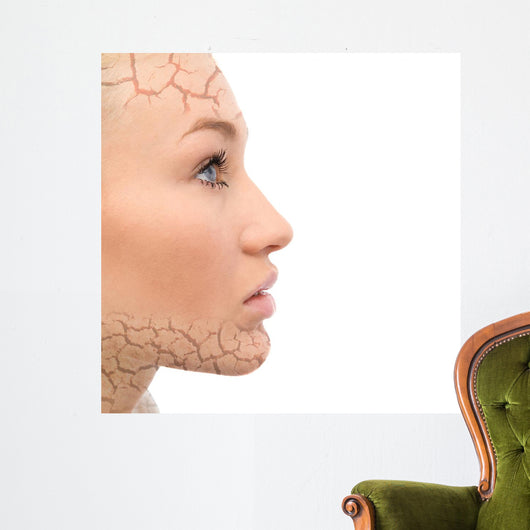 Portrait of Beautiful Woman With Face Care Wall Decal