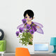 Cute Toon Purple Pansy Fairy, Standing Wall Decal