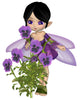 Cute Toon Purple Pansy Fairy, Standing Wall Decal