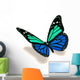 3D Turquoise and Blue Butterfly Wall Decal