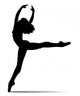 silhouette di ballerina su sfondo bianco 