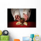 The hands of Jesus offering the Communion wine and bread Wall Mural