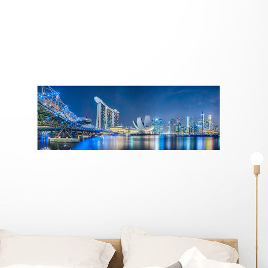 Singapore city at night Wall Mural