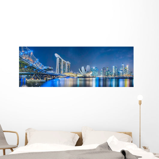 Singapore city at night Wall Mural