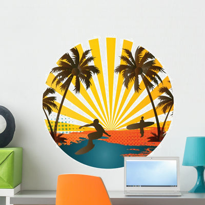 Summer Wall Decal shown on a wall