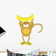 Monkey with banana Wall Mural