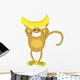 Monkey with banana Wall Mural