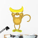 Monkey with banana Wall Mural