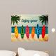 Summer vacation surfboard poster 
