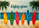 Summer vacation surfboard poster 