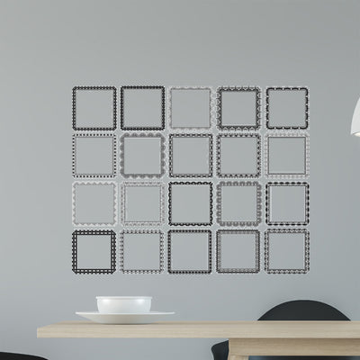 Set Square Frames shown on a wall