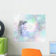 Angel on soft misty bokeh frame background 