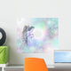 Angel on soft misty bokeh frame background 